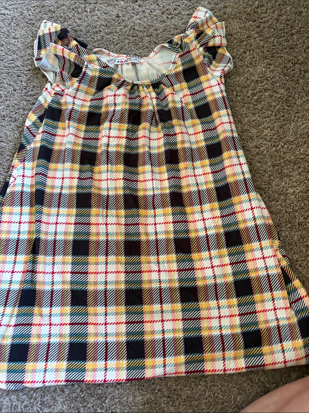 Girls Plaid Nightgown Pajamas - Yellow & Black